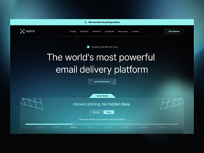 Mertik - Email Platform calculator clean delivery email enterprise finance pricing ui uitrends ux web web design website