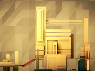 Levels [Elevation] 3d ao c4d cinema 4d color elevation fez landscape level low poly lowpoly model platform polygons render shapes stairs