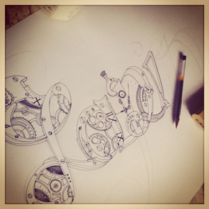 Lapin clock illustration type typo typography