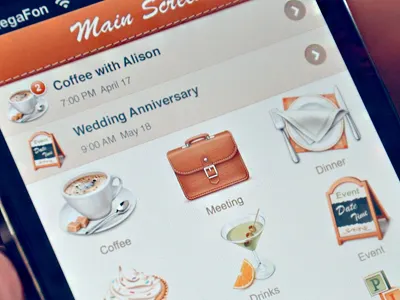 UI design for iPhone cuberto icons interface ios iphone ui