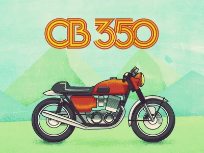 CB350 Desktop background cb350 desktop honda honda cb350 illustration illustrator vintage