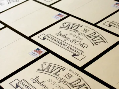 I have an STD! hand lettered lettering postcards save the date script stamp type typography wedding