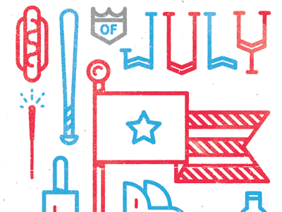 Happy 4th! america apple pie banner baseball beer eagle flag hot dog music my dog popsicle sparkler
