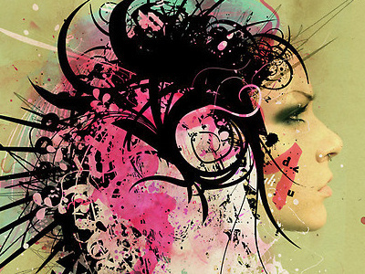 Brainstorm abstract art design portrait retro