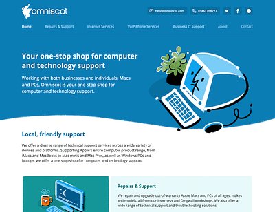 Omniscot homepage apple design illustration mac website
