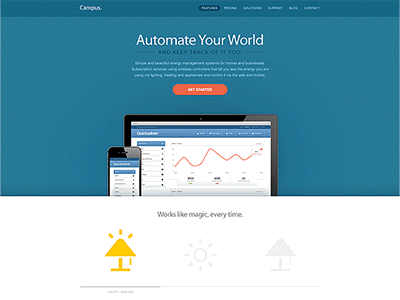 Landing Page blue landing orange sales ui user interface web website