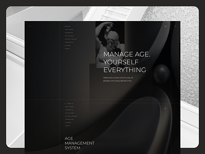 AM SYSTEM. Home page age management black and white clinic composition design home page medicine typography ui ux web website