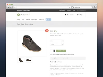 Product Page brands cart checkout ecommerce interface ui web web design