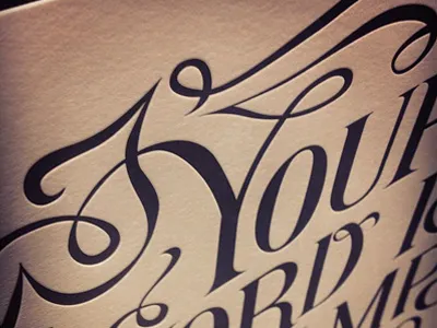 Your Word - Letterpress bible custom lettering letterpress ornamental print swash typography word