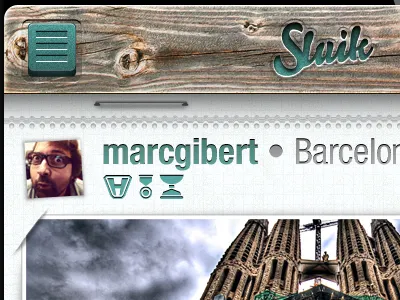 Sluik Screen 001 app button ios paper wood