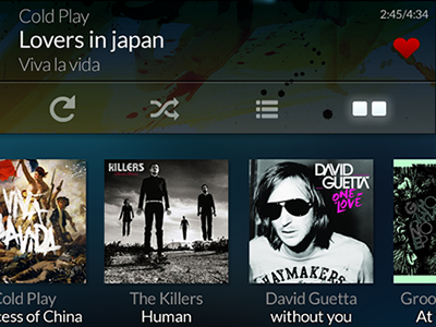 Music App album cover app blue controls glow mobile music translucid