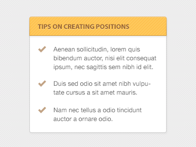 Sidebar Tease hints list sidebar tips