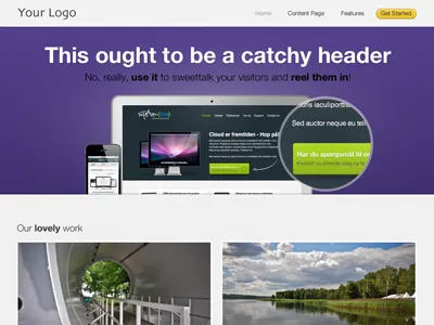 Landing page template apple design grey gridfog home page landing landing page light portfolio purple testimonial theme ui ui design web website