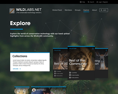 Wildlabs redesign - explore animals design nature ui website wildlife