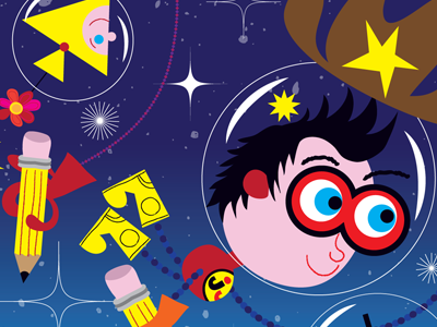 Out Law Alien childrens book illustration vector