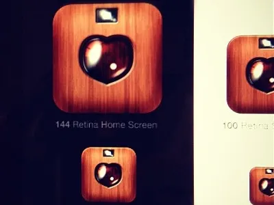 App icon flash heart shape icon ios photo wood