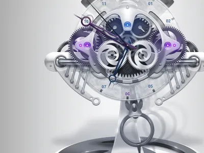 Encide Clock analog analogue battlebay clock cogs encide face gui hands interface mechanism pendulum time