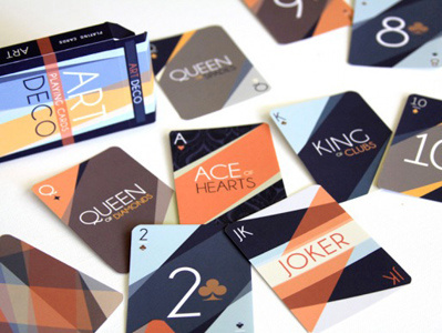 Art Deco Playing Cards art deco clubs deck of cards diamonds hearts overlapping colors playing cards shot spades