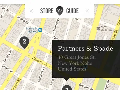 Store Guide content design fashion finder guide map store template ui ux