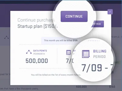 Pricing Modal Window Design button design interface mixpanel modal ui