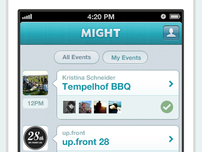Might app blue bubble calendar dutch ios iphone might teal ui wave