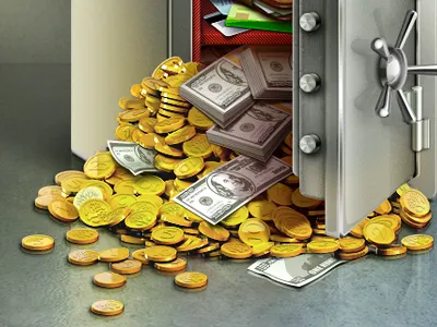 The Safe account fortune gold icon illustration money safe
