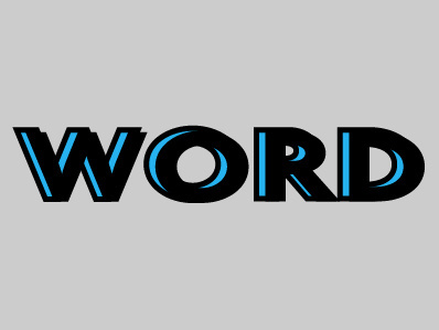Word Type sans serif shadow type word
