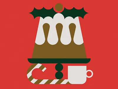 Figgy Pudding cake christmas dessert figgy pudding holiday illustration vector vintage