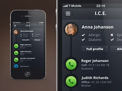 I.C.E. App am i doing this right app call emergency help i.c.e. ice in case of emergency iphone phone profile