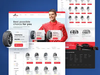 E-commerce for selling tires and rims concept car cars design desktop e commerce figma graphic design market motiobikes motorization race racing rims shop tire tires ui ux web website
