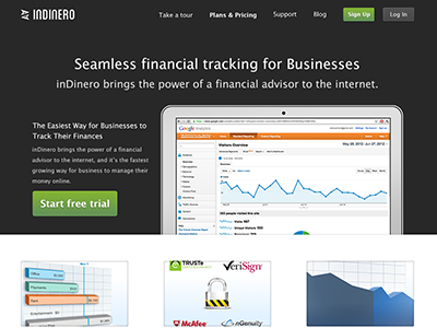 Indinero Homepage bio clean design form indinero interface login payments profile profile page sign up ui white