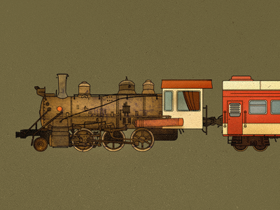 A Train car finger hand illustration pushing texture train trolley