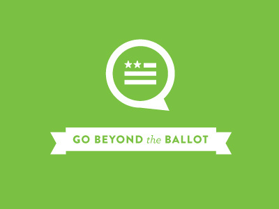 Go Beyond Red White Blue 2v america banner brand aid branding flag green logo patriotic political politics usa