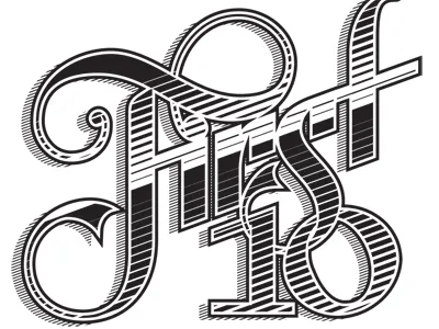 First 10 – alternate vector version calligraphy flourish lettering ornaments typography vector logo