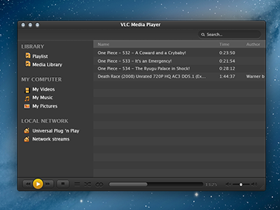 VLC Dark skin experiment app dark interface mac osx skin ui vlc