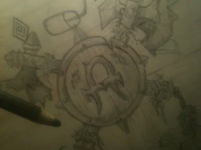 Warcraft shield axe axes deck frozen lotr orc painting pen shield skateboard throne warcraft wood