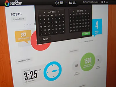 Nektar Datepicker calendar dashboard datepicker