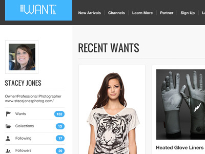 Want - User Profile user user page user screen user profile profile page want wanttt