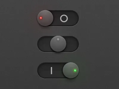 iOS Switch dark element interface ios ipad iphone knob light lightswitch switch ui user