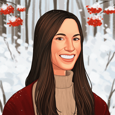 Freezing Moment art christmas digital art digital illustration hand drawn holiday illustration portrait procreate woman portrait