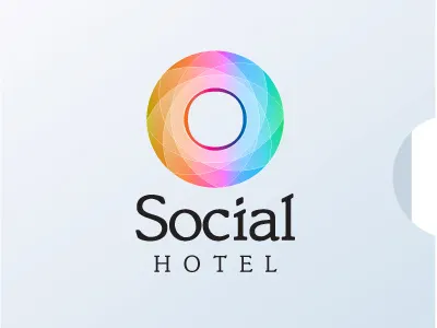 Social Hotel logo presentation branding freelance identity logo proposal