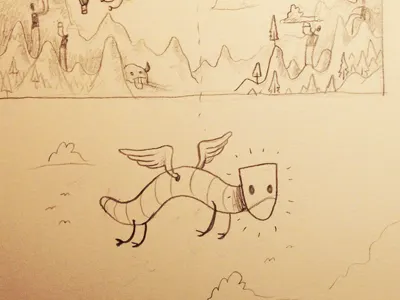 Brain Flurrying creature givt monster pencil sketch wormdragon