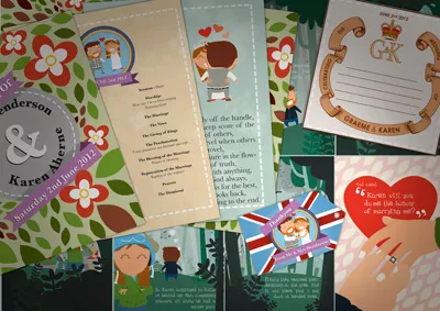 Wedding Artwork gift tags order of service posters thank you card wedding