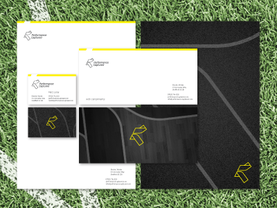 Performance Captured Stationery application athletic captured court design field grid logo markings mechanical performance photography pitch portrait precise run sports sprint technical