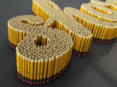 Sharpened Pencils 3d type cinema4d pencils render