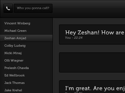 Skype dark dark ui redesign skype ui user interface ux