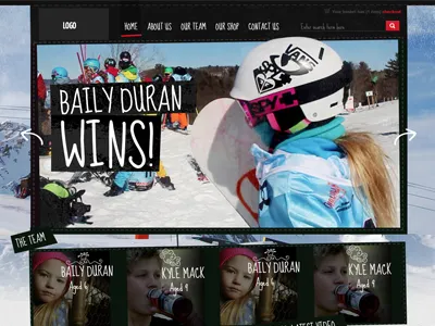 E-Commerce Design e commmerce kids snowboard texture