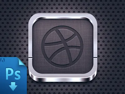 Icon template(PSD freebie) app dark free free psd freebie ios icon iphone icon metal mobile psd shadow