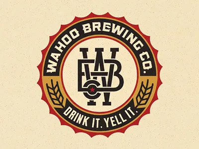 Wahoo Brew. Co. Final beer crest logo monogram
