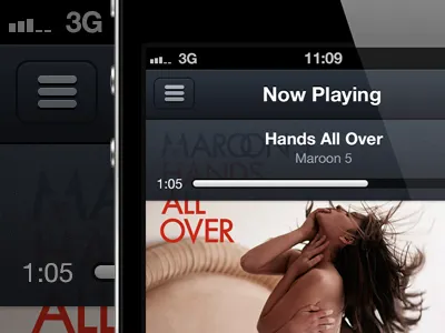 Tuner Update interface ios iphone music now pandora player playing radio redesign tuner